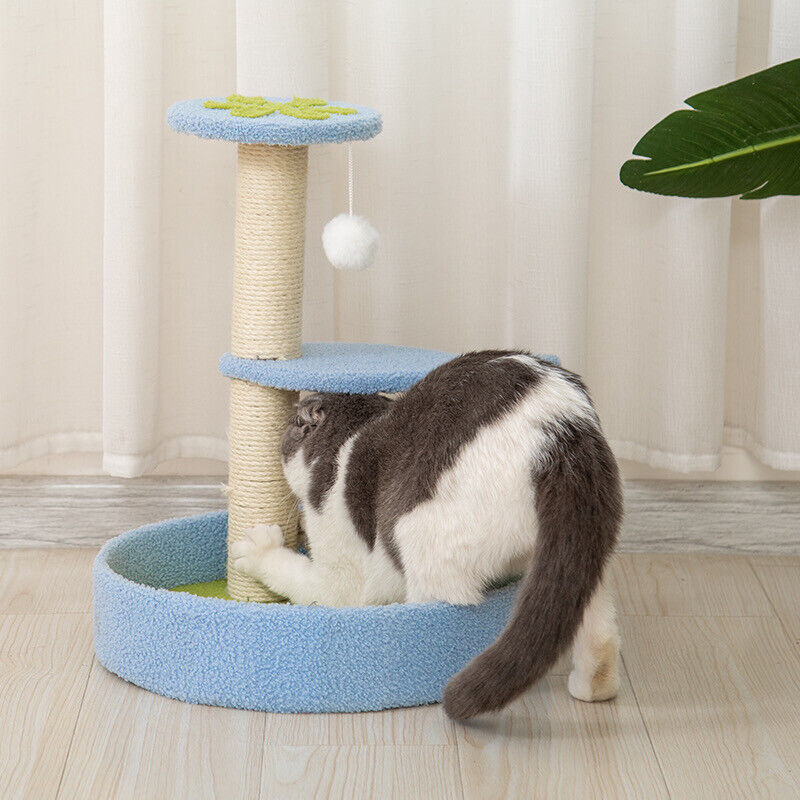 KiTree Small Cat Tree Natural Wooden Cat Tower