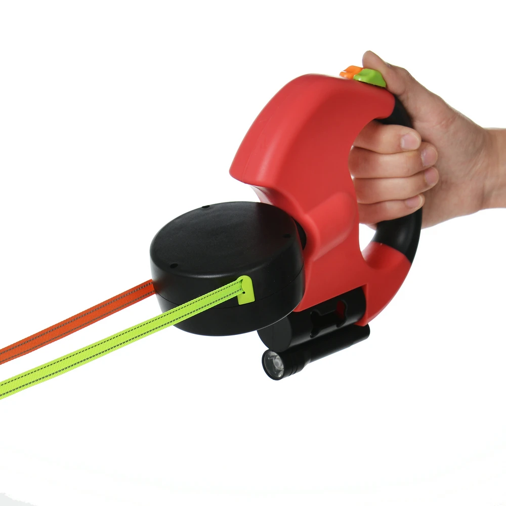 Double Retractable Dog Leash with LED Light