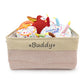 Custom Pet Storage Basket Personalized Pet Organizer Bin with Name Holder