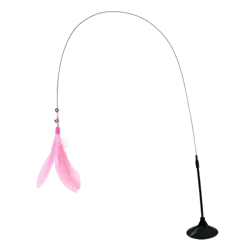 Cat Fishing Rod Toy with Suction Cup for Interactive Play