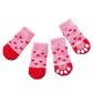 Dog Socks Pink Heart Non Slip Pet Booties