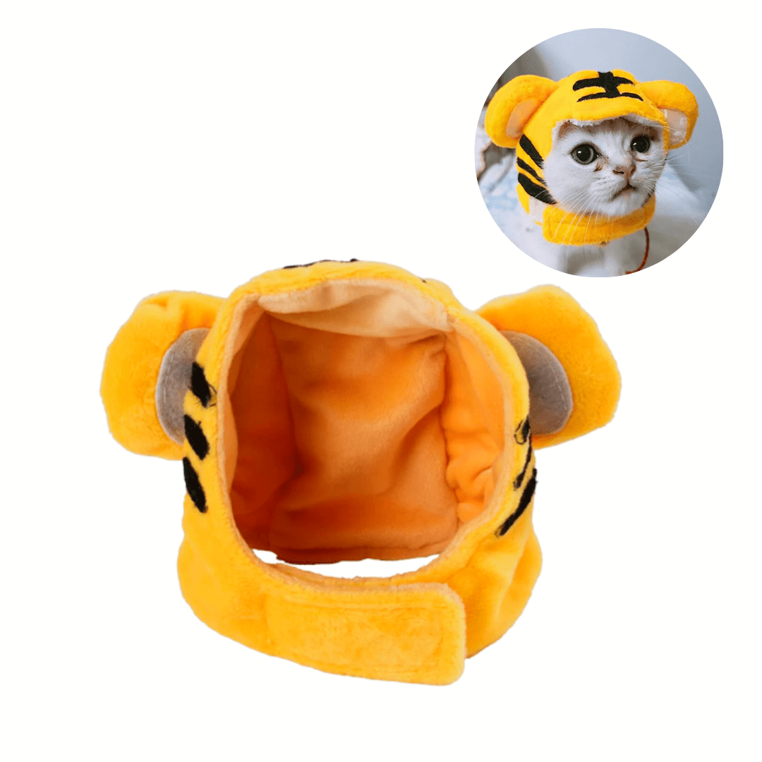 Cat Head Costume Hat for Cats Pet Halloween Dress Up Accessory