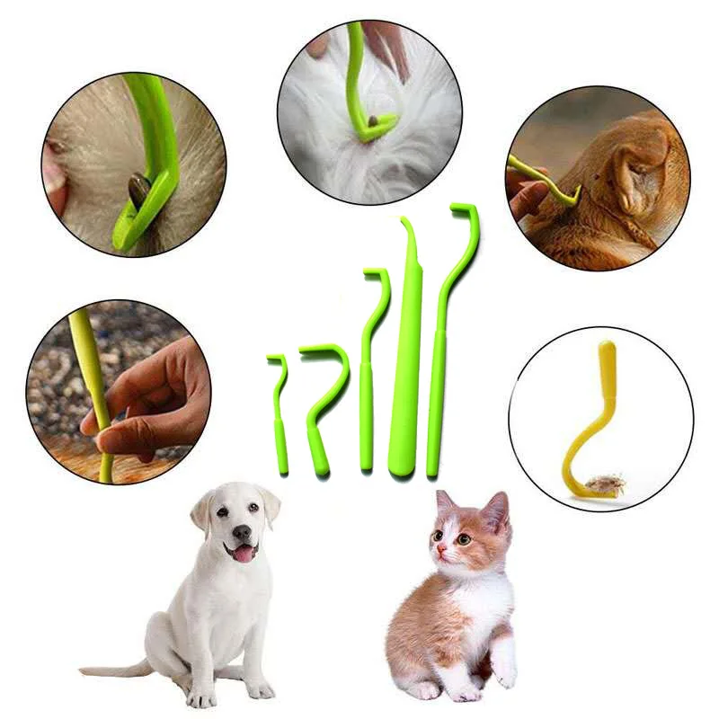 Plastic Tick Remover Tool for Dogs and Cats Pet Flea Tick Removal Device