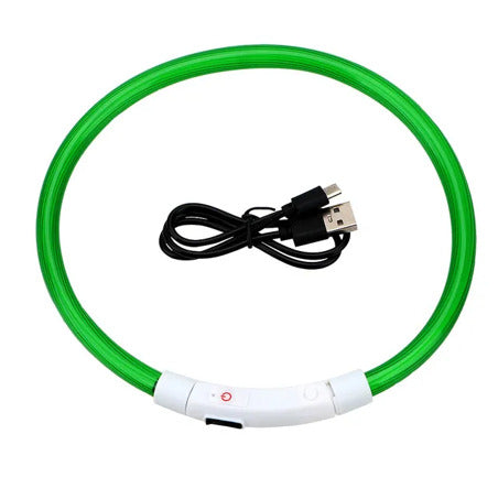 LED Dog Collar Safe Visible Light Up Pet Collar for Night Walks